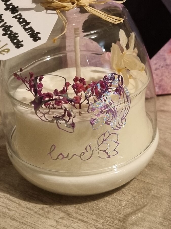 Bougie Parfumée Sous Cloche "Loyd" 650g Douceur Coton