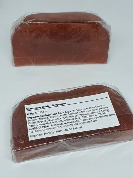 Shampoing solide gingembre
