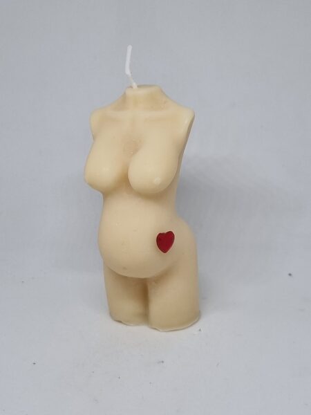 Bougie femme enceinte avec bijoux