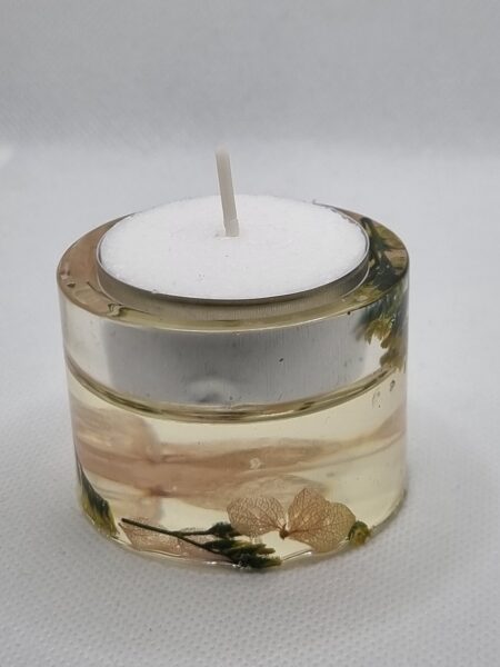 Bougoir bougie chauffe plat fleur blanche