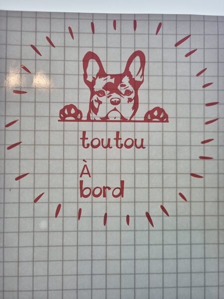 Autocollant Toutou à bord (bouledogue)