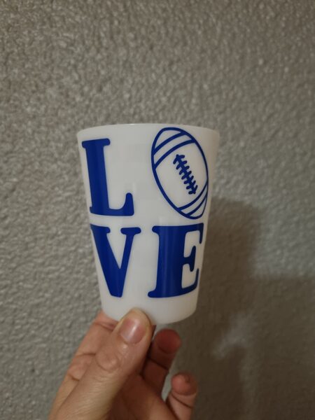 Verre plastique love rugby