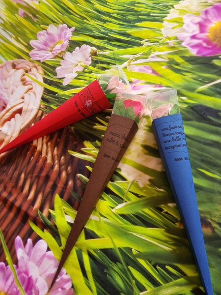 Fleur en savon avec texte au choix