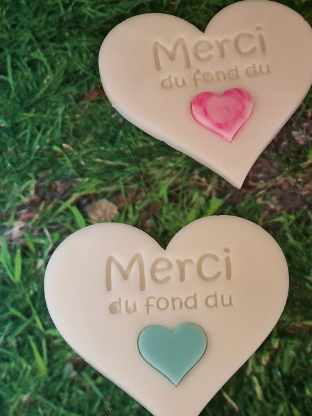 Fondant grand cœur merci du fond du cœur