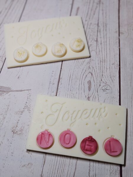 Fondant Tablette avec boule de Noël "joyeux Noël :