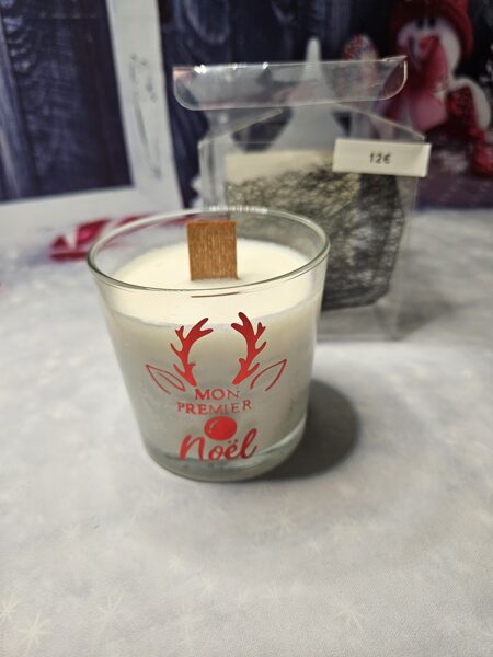 Bougie verre mon premier Noël